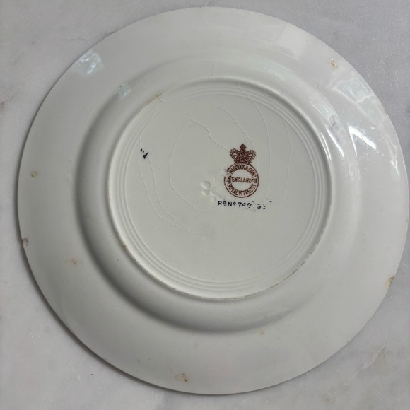 Set of 2 antique John Maddock and Sons 8” ceramic plates in Rustic pattern - Picture 7 of 11